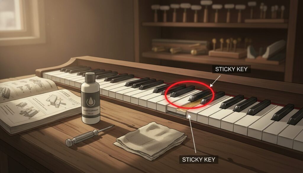 How much does it cost to fix a sticky piano key?