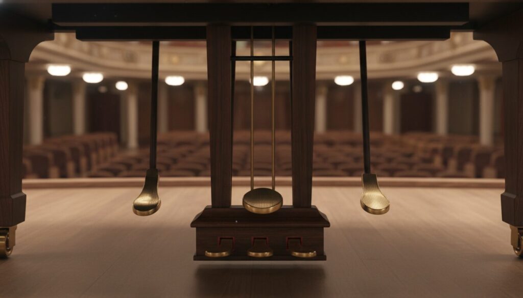 What are the three piano pedals for?